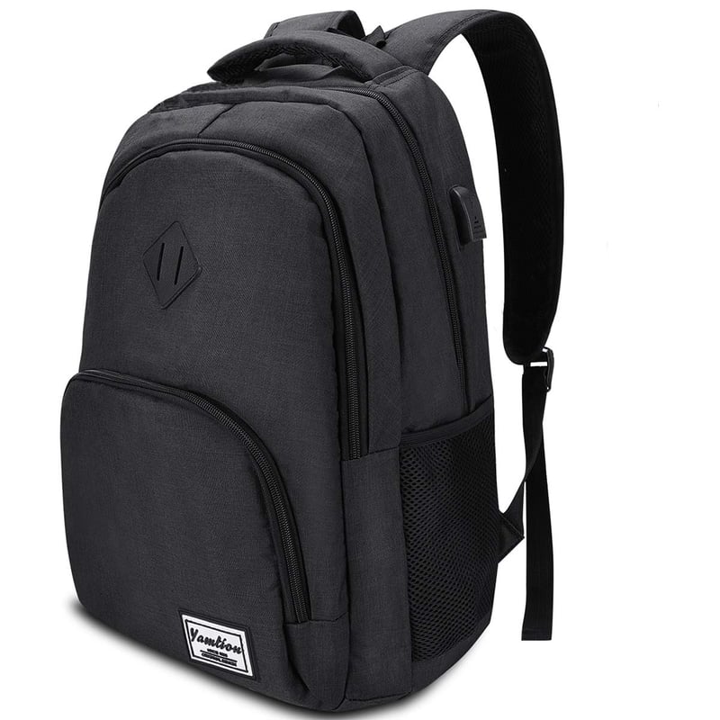 YAMTION Veliki ruksak za prijenosno računalo 17,3 inča - Unisex školska torba za učenike i studente - Crna torba za laptop za posao