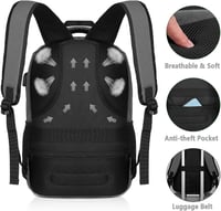 YAMTION Vízálló Laptop Hátizsák 15,6/17,3 Hüvelykes Notebookokhoz - Unisex Iskolai és Irodai Táska Sötétszürke Színben 5