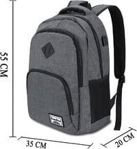 YAMTION Vízálló Laptop Hátizsák 15,6/17,3 Hüvelykes Notebookokhoz - Unisex Iskolai és Irodai Táska Sötétszürke Színben 6