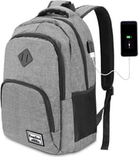 YAMTION Vízálló Laptop Hátizsák 15,6/17,3 Hüvelykes Notebookokhoz - Unisex Utazó Táska Férfiaknak és Nőknek, Szürke 1
