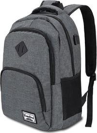 YAMTION Vízálló Laptop Hátizsák 15,6/17,3 Hüvelykes Notebookokhoz - Unisex Iskolai és Irodai Táska Sötétszürke Színben 1