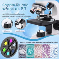 YANER 40x-2000x Összetett Binokuláris Mikroszkóp Mechanikus Asztal Dual LED Világítás Laboratóriumi Kutatás Oktatás 4