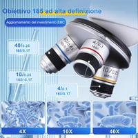 YANER 40x-2000x Összetett Binokuláris Mikroszkóp Mechanikus Asztal Dual LED Világítás Laboratóriumi Kutatás Oktatás 3