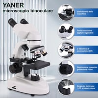 YANER 40x-2000x Összetett Binokuláris Mikroszkóp Mechanikus Asztal Dual LED Világítás Laboratóriumi Kutatás Oktatás 5