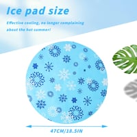 Chladiaca podložka Yanghad pre psov a mačky, okrúhla 47 cm, samochladiaca gélová podložka pre malé zvieratá, vodoodolná, so vzorom snehových vločiek 2