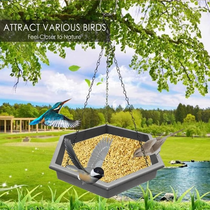 Yanike 2-in-1 XL madáretetõ és madárfürdõ függõ sötétszürke
