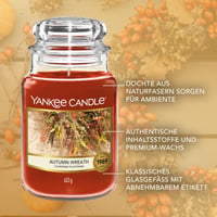 Yankee Candle Autumn Wreath Mirisna svijeća u staklenki (Velika) | Dugo vrijeme gorenja do 150 sati | Savršen poklon za žene 4