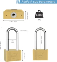 YANKUIRUI 30mm Sárgaréz Lakat Erősített Biztonsági Zár Ajtóhoz és Szekrényhez - Langstrahl (30mm) 2