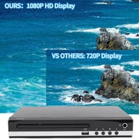 DVD prehrávač Yanmis k televízoru, rozlíšenie 1080P HD, bez obmedzenia regiónov (regióny 1-6), USB port, HDMI a RCA výstup, diaľkové ovládanie, UK zástrčka 3