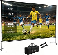 Yanuoda 120-palcové prenosné premietacie plátno so stojanom 266x149 cm 16:9 HD 4K vonkajšie plátno na projektor pre domáce kino, kempovanie a večierky 1