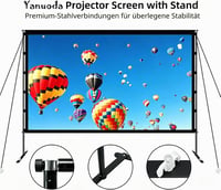 Yanuoda 120-palcové prenosné premietacie plátno so stojanom 266x149 cm 16:9 HD 4K vonkajšie plátno na projektor pre domáce kino, kempovanie a večierky 2