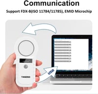 Yanzeo AR180C Mikrochip Olvasó Kutyáknak Macskáknak FDX-B ISO Szabvány 5