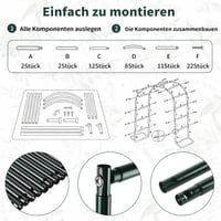 Arcadă metalică pentru trandafiri YAOBLUESEA, suport de grădină cu bază detașabilă, spalier pentru plante cățărătoare, 230x180x38 cm, pentru nunți și zile de naștere 6