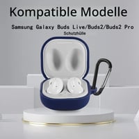 Ochranné puzdro YAODLE pre slúchadlá Samsung Galaxy Buds Live, Buds2 a Buds2 Pro, s karabínou, nárazuvzdorné, odolné voči odtlačkom prstov a oderu, čierne 8