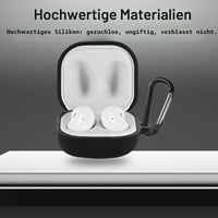 Ochranné puzdro YAODLE pre slúchadlá Samsung Galaxy Buds Live, Buds2 a Buds2 Pro, s karabínou, nárazuvzdorné, odolné voči odtlačkom prstov a oderu, čierne 3