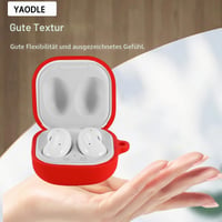 Ochranné puzdro YAODLE pre slúchadlá Samsung Galaxy Buds Live, Buds2 a Buds2 Pro, s karabínou, nárazuvzdorné, odolné voči odtlačkom prstov a oderu, čierne 5