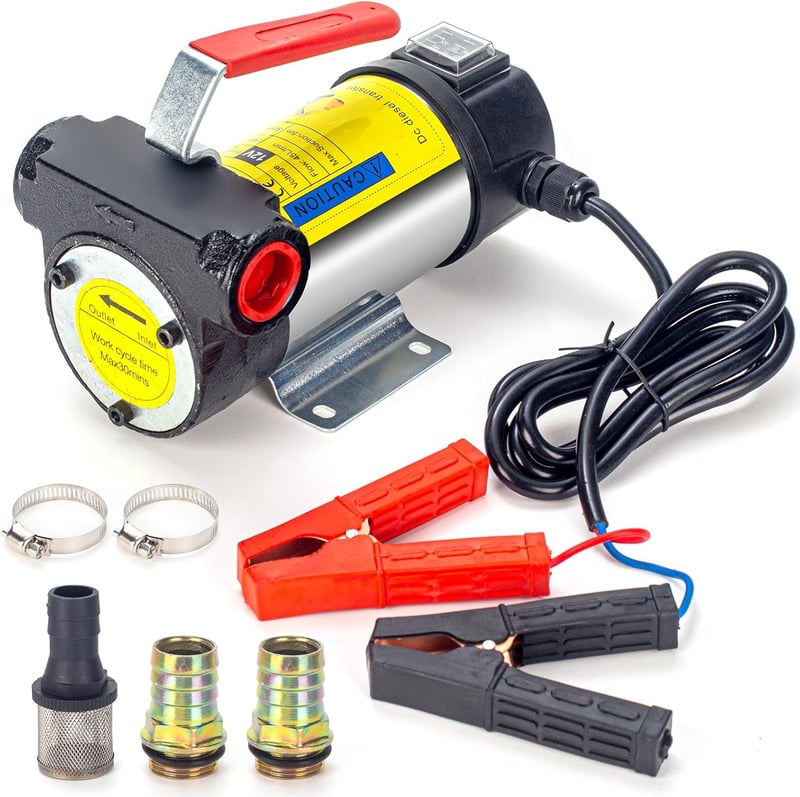 YaoFaFa Dízel Szivattyú 12V 175W - Elektromos Olajcserélő és Üzemanyag Pumpa 45L/perc Teljesítménnyel, Kétirányú Forgással, Gépjárművekhez é