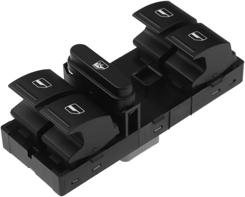 YAOPEI Elektromos Ablakemelő Kapcsoló 1K4959857B - Volkswagen VW Golf Jetta Polo Tiguan Kompatibilis, Vezető Oldali, Piros LED