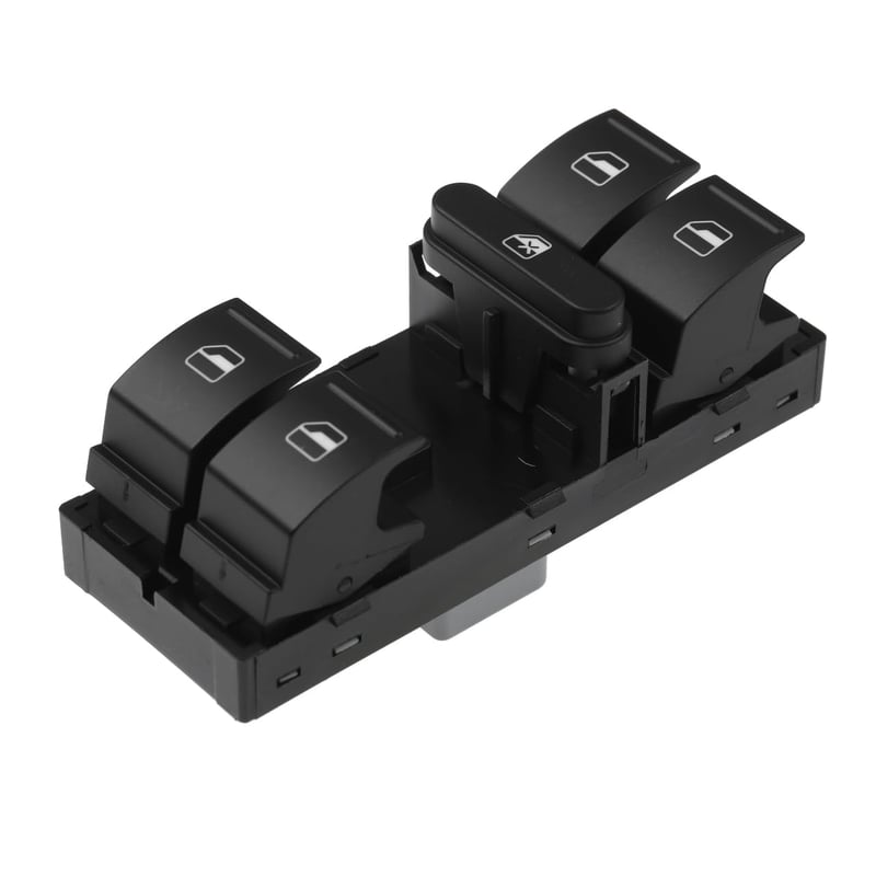 YAOPEI Spínač elektrického ovládania okien 1K4959857B - Kompatibilný s Volkswagen VW Golf Jetta Polo Tiguan, strana vodiča, červená LED dióda