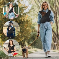 YAOZUP Kisállat Hordozó Táska Kutyáknak - Állítható Pánt, 9 kg-ig, Légáteresztő Anyag, Fekete Kutyahordozó Sétához és Utazáshoz 6