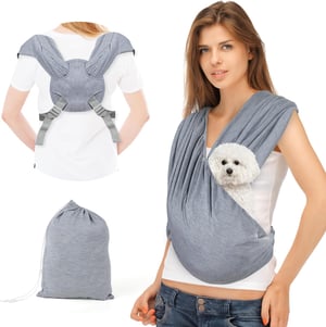 YAOZUP Geantă mică de transport câini - Cu bretea ajustabilă, până la 9 kg, sling respirabil pentru câini, pentru plimbări, călătorii, negru
