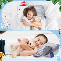 YAOZUP Lunalow ergonomska dječja jastučnica 45x27 cm, s uzorkom slonića, skidivom navlakom, za vrtićko spavanje, mekana i prozračna 6