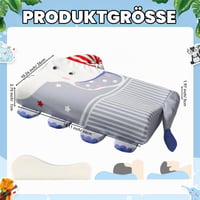 YAOZUP Lunalow ergonomska dječja jastučnica 45x27 cm, s uzorkom slonića, skidivom navlakom, za vrtićko spavanje, mekana i prozračna 2