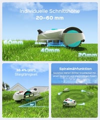 YARDCARE M800Plus robotfűnyíró GPS + 3D kamerával, 800 m², kábel nélkül 9