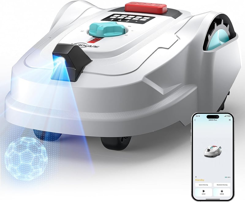 YARDCARE M800Plus robotfűnyíró GPS + 3D kamerával, 800 m², kábel nélkül