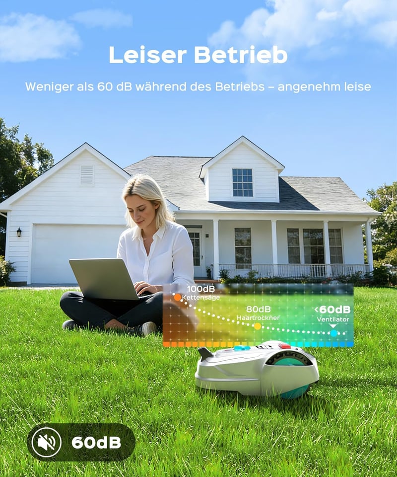 YARDCARE M800Plus robotfűnyíró GPS + 3D kamerával, 800 m², kábel nélkül