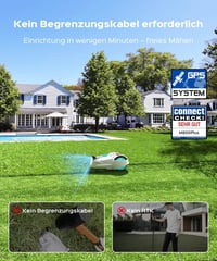 YARDCARE M800Plus robotfűnyíró GPS + 3D kamerával, 800 m², kábel nélkül 3