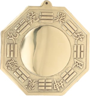 Yardwe Bagua Tükör Domború Feng Shui Amulett 16cm Arany Falitükör