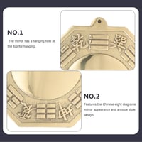 Yardwe Bagua Tükör Domború Feng Shui Amulett 16cm Arany Falitükör 4