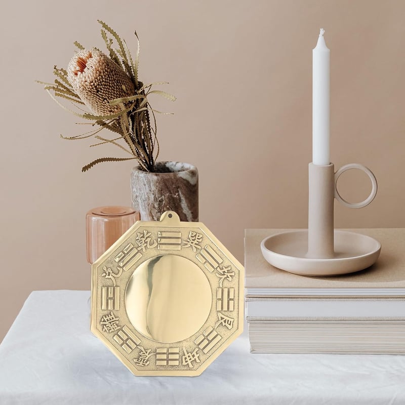 Yardwe Bagua Tükör Domború Feng Shui Amulett 16cm Arany Falitükör