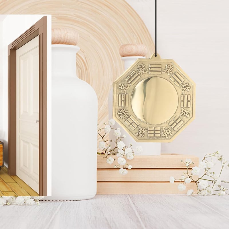 Yardwe Bagua Tükör Domború Feng Shui Amulett 16cm Arany Falitükör
