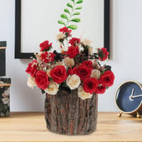 Yardwe Kéreg Virágcserép 17cm Rusztikus Fa Succulent Ültető 8