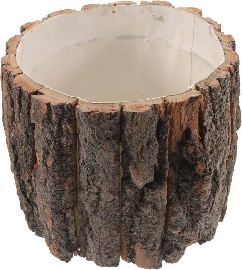 Yardwe Kéreg Virágcserép 17cm Rusztikus Fa Succulent Ültető