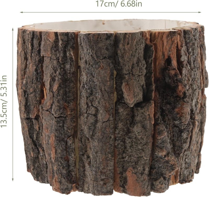 Yardwe Kéreg Virágcserép 17cm Rusztikus Fa Succulent Ültető