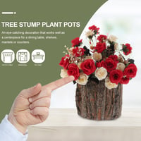 Yardwe Kéreg Virágcserép 17cm Rusztikus Fa Succulent Ültető 4