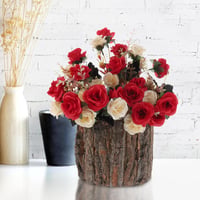 Yardwe Kéreg Virágcserép 17cm Rusztikus Fa Succulent Ültető 7
