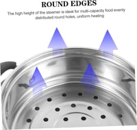 Yardwe rozsdamentes acélból készült gőzfőző edény 18 cm-es, fedővel és gőzberakóval 9