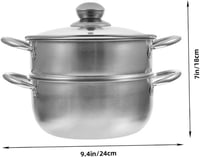 Yardwe rozsdamentes acélból készült gőzfőző edény 18 cm-es, fedővel és gőzberakóval 5