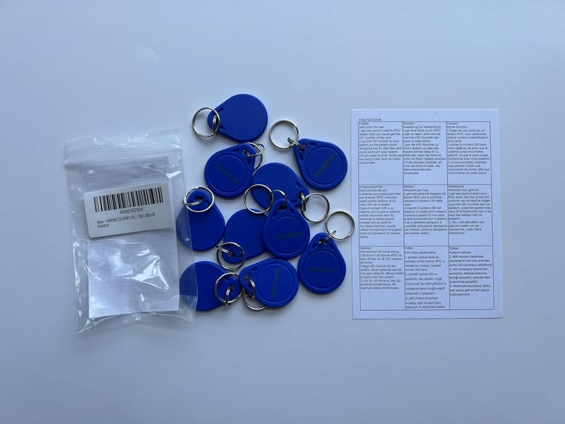 YARONGTECH MIFARE Classic 1K RFID Kulcstartó Címke - 13.56MHz ISO14443A - 10 darabos csomag - Beléptetőrendszerekhez