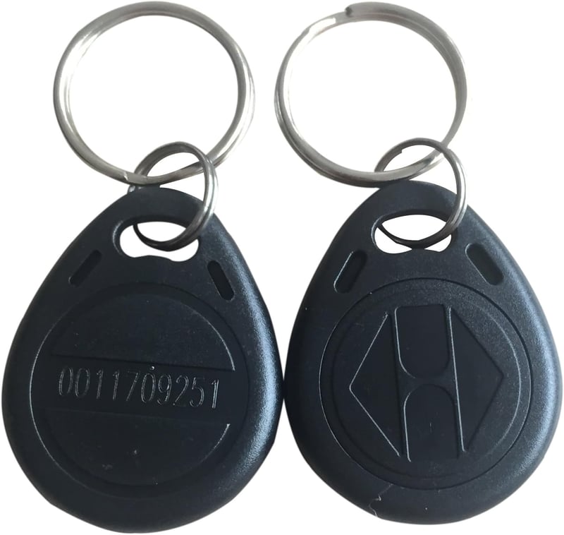 YARONGTECH RFID Kulcs Chip 125 kHz EM4100 Proximity Beléptető Címke Fekete Kerek 10 darabos Csomag
