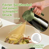 YARRAMATE 470ml Olajszóró Üveg Zöld, Konyhai Olajpermetezővel BBQ-hoz 4