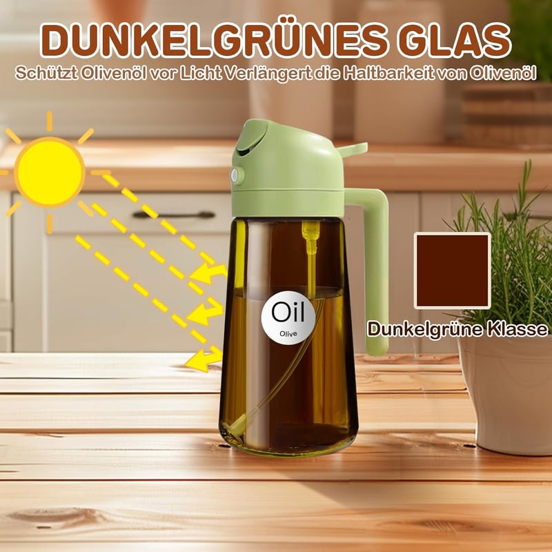 YARRAMATE 470ml Sötét Olajpermetezõ UV Védelemmel, Konyhai Olajszóró Üveg Grillezéshez