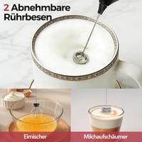 YARRAMATE MFUSB-S2 kézi tejhabosító állvánnyal, 3 fokozat, rozsdamentes acél 5