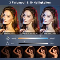 Yarrashop 10,5-palcové LED kruhové svetlo so statívom a držiakom na telefón, 3 farby svetla, stolná lampa na videokonferencie, vlogy, YouTube a TikTok 4