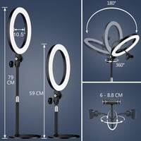 Yarrashop 10,5-palcové LED kruhové svetlo so statívom a držiakom na telefón, 3 farby svetla, stolná lampa na videokonferencie, vlogy, YouTube a TikTok 5