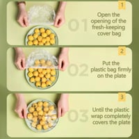 YARUJING Capace Elastice pentru Alimente, 300 bucăți, Folie Transparentă Reutilizabilă cu Elastic pentru Depozitarea Alimentelor 3
